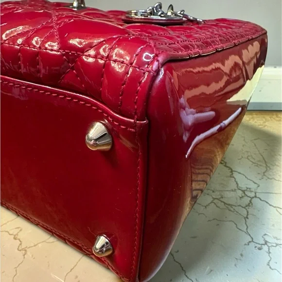 Lady Dior in Cherry Red with Signature Cannage Stitching - Picture 4 of 15